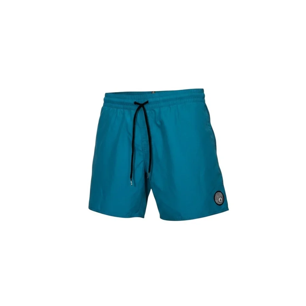 Volcom Board Shorts Medium Teal Blue Elastic Waist Drawstring Surf Trunks
